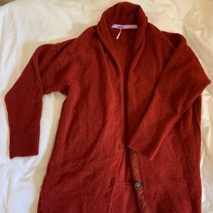 Free People Burgundy Cashmere Cardigan